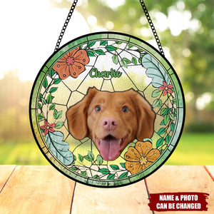 Custom Pet Portrait Stained Glass Suncatcher-Personalized Pet Portrait