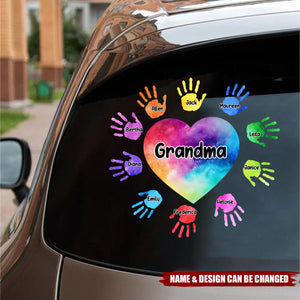 Grandma Colorful Hands - Personalized Decal, Gift For Family, Grandma/ Mommy Gift