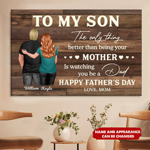 To My Son From Mom Happy Father's Day - Personalized Canvas Prints