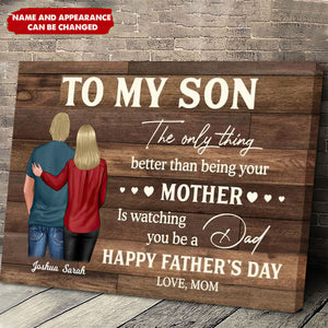 To My Son From Mom Happy Father's Day - Personalized Canvas Prints