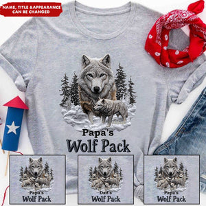 Papa's Wolf Pack - Personalized Shirt- Father's Day, Gift For Dad