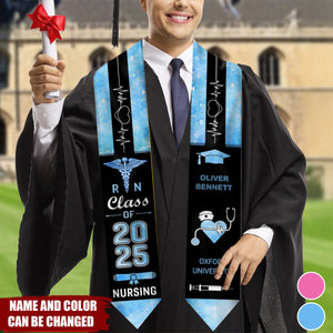 Customized Nurse Stole Graduation - Personalized Stoles Sash - Gift For Her/Him, Nursing Graduation