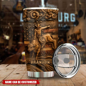 Proud Strong Man - Personalized Bull Riding Tumbler