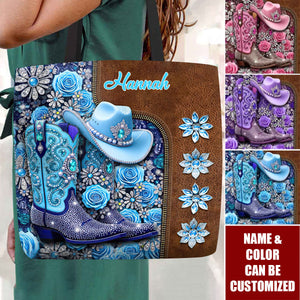 Beautiful Cowgirl Boots - Personalized Cowgirl Tote Bag