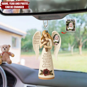 Angels Are Always Near To Those Who Are Grieving - Personalized Memorial Acrylic Car Ornament