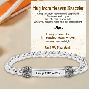 Angel Memorial Bracelet for Women In Memory of Loved Ones - Custom Name Bead Bracelet