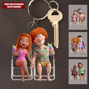 Summer Couples - Personalized Memorial Acrylic Keychain