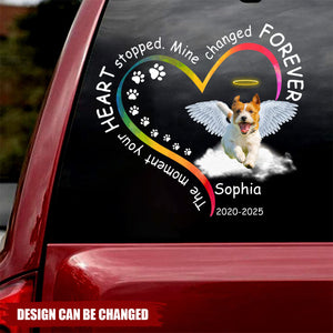 Custom Dog Photo, The Moment Your Heart Stopped - Personalized Decal, Memorial Gift