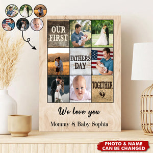 Our First Fathers Day Gifts 2025, Personalized Picture Gift For Dad, Custom Daddy Photo Collages