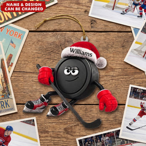 "Hockey Life" Personalized Hockey Acrylic Ornament - Custom Name Ice Puck Keepsake Gift for Players & Fans