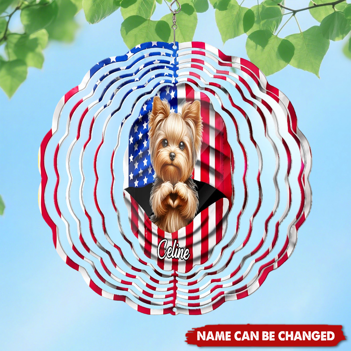 Paws And Freedom - Personalized Dog Wind Spinner