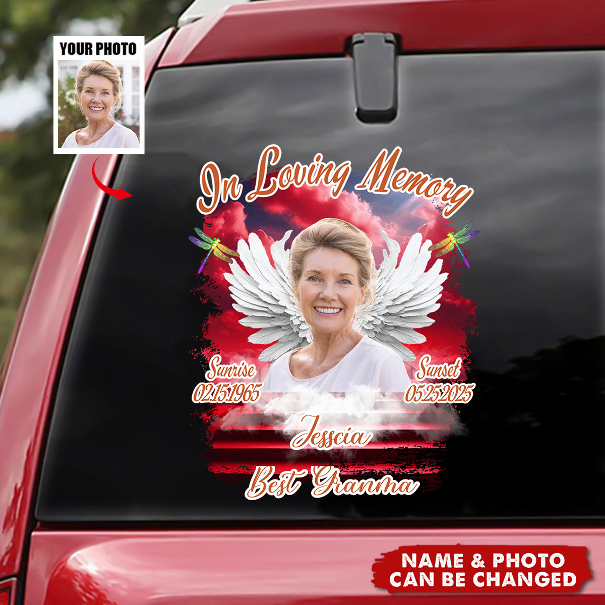 Custom Upload Photo In Loving Memory Car Sticker