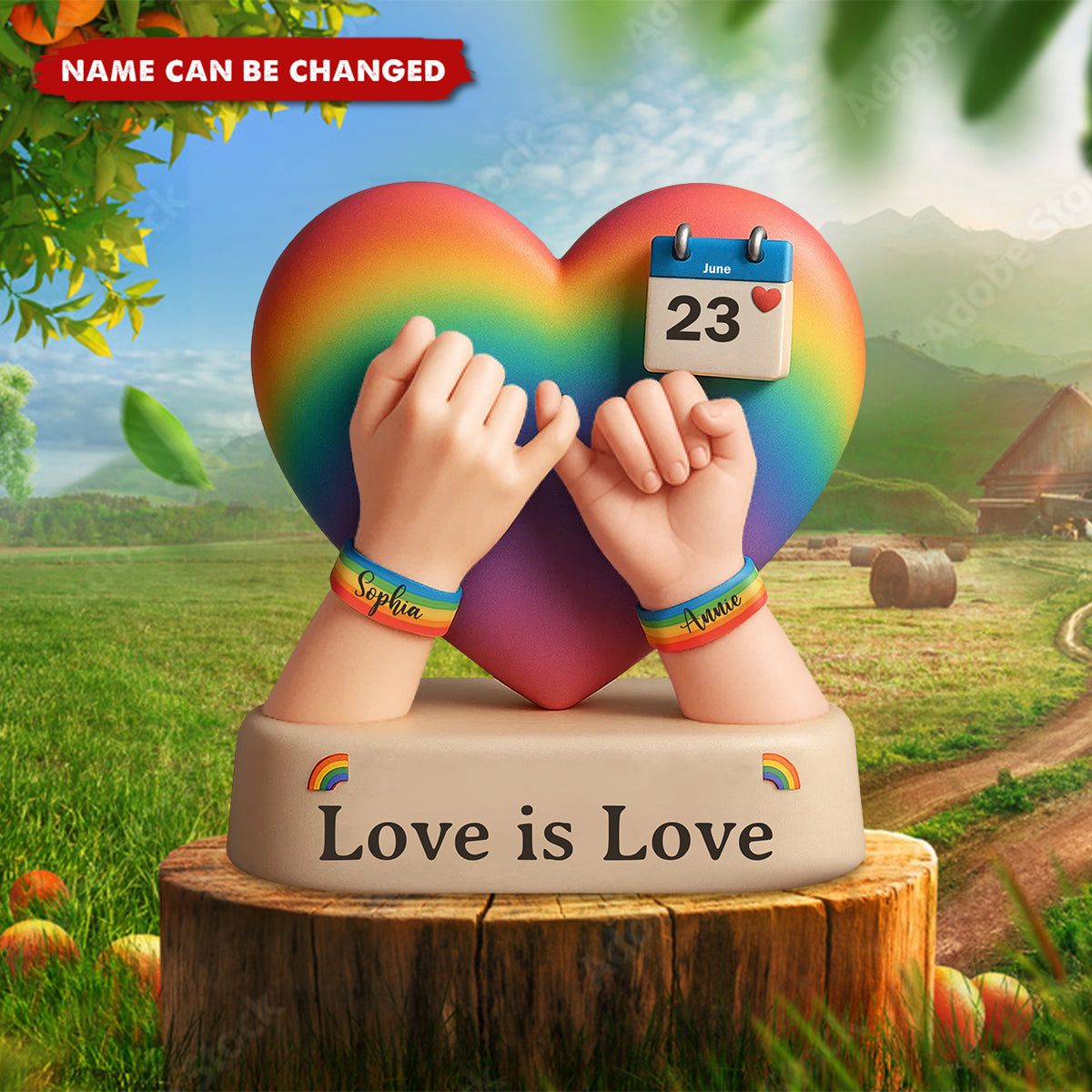 Love Is Love - Personalized LGBT Support Custom Shaped Acrylic Plaque