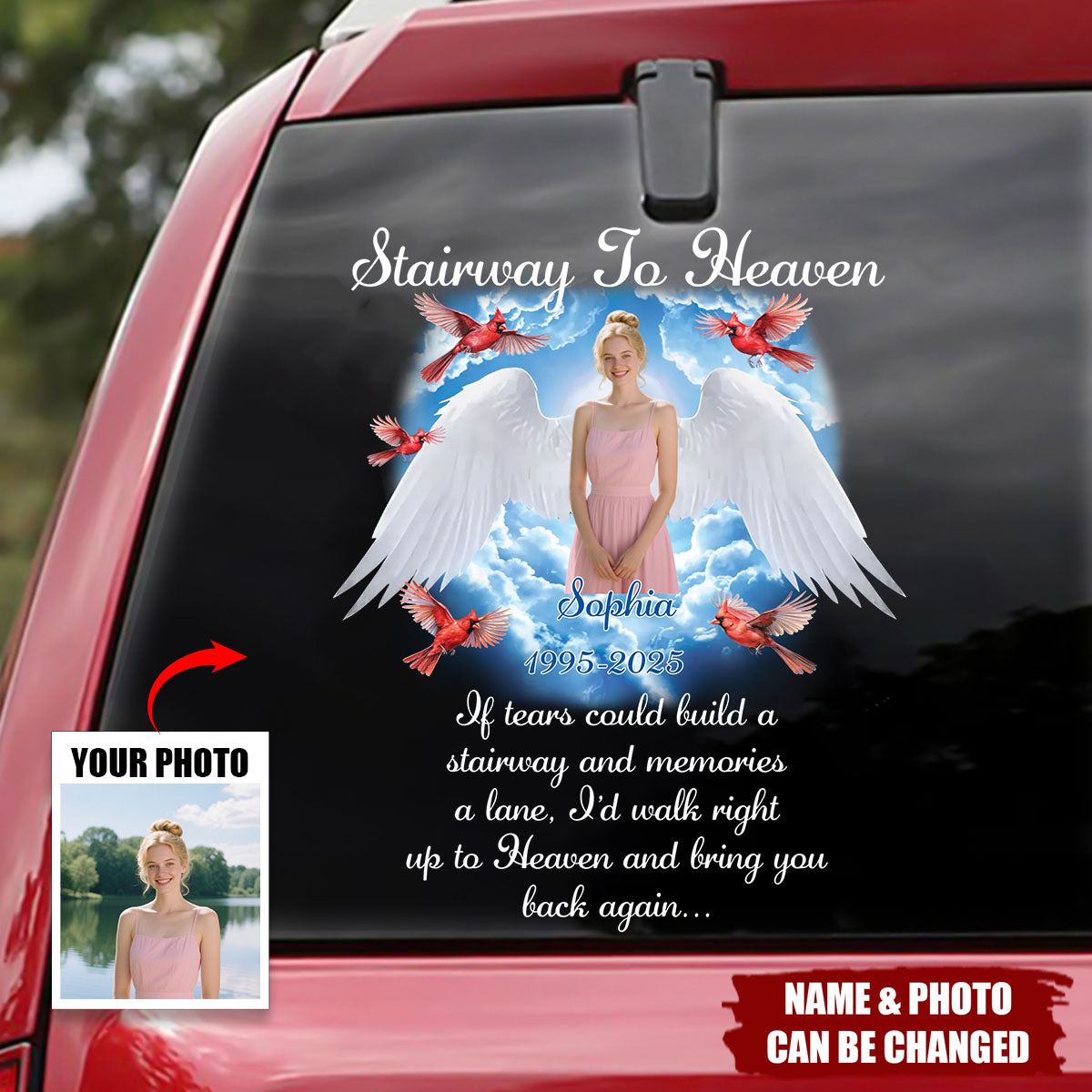 Stairway To Heaven - Personalized Decal, Memorial Gift, Loss Of Loved One