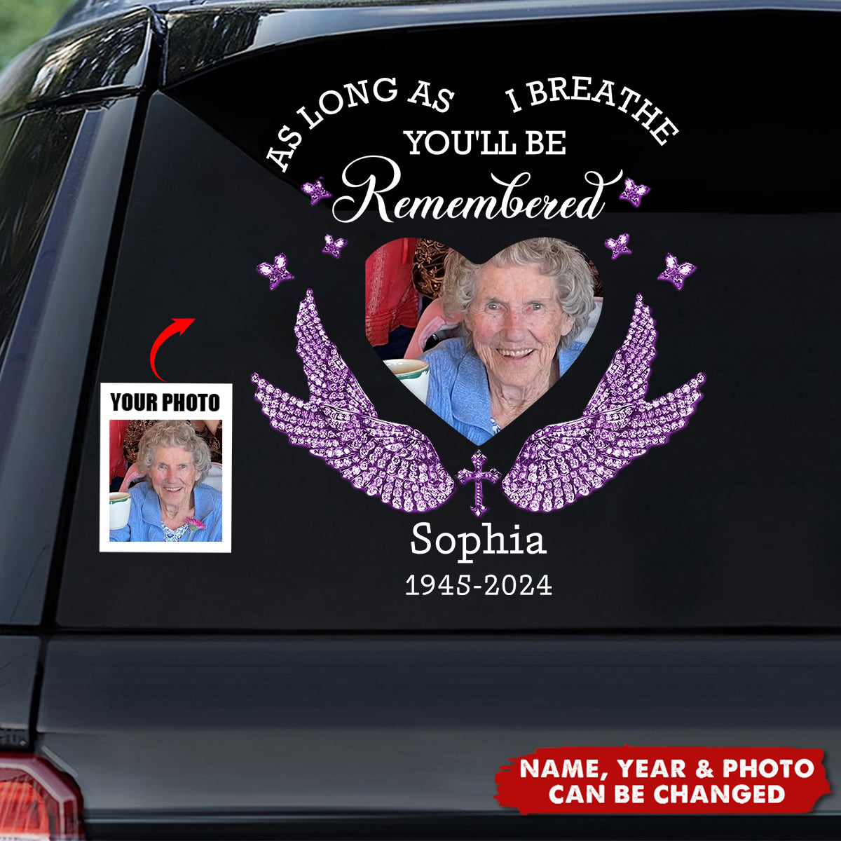 Your Wings Were Ready But Our Hearts Was Not - Personalized Memorial Decal