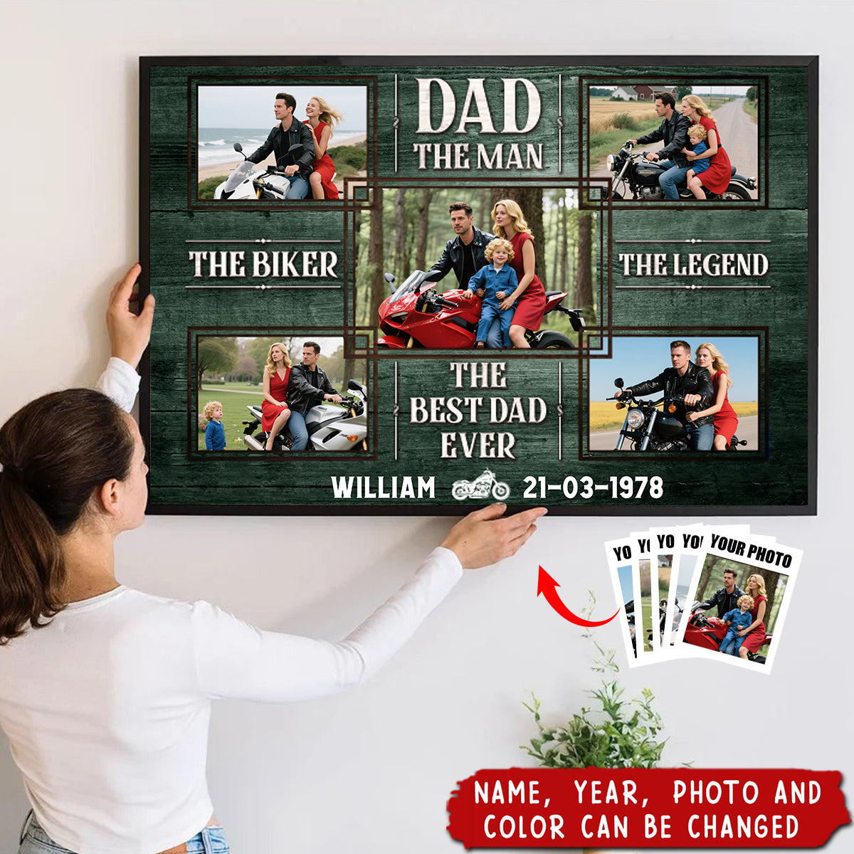 Motorcycle Lover The Legend Dem Canvas - Personalized Canvas Prints,Gift for  Dad, Father's Day Gifts, Gift For Bikers