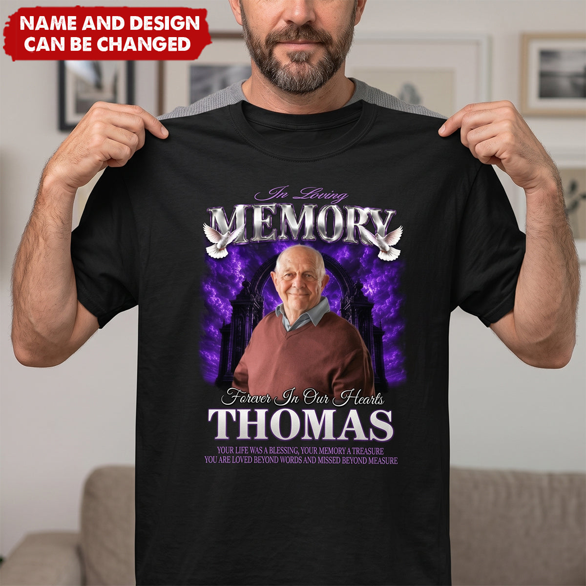 In Loving Memory Custom Photo - Personalized Shirt - Memorial Gift, Sympathy Gift, Celebration of Life