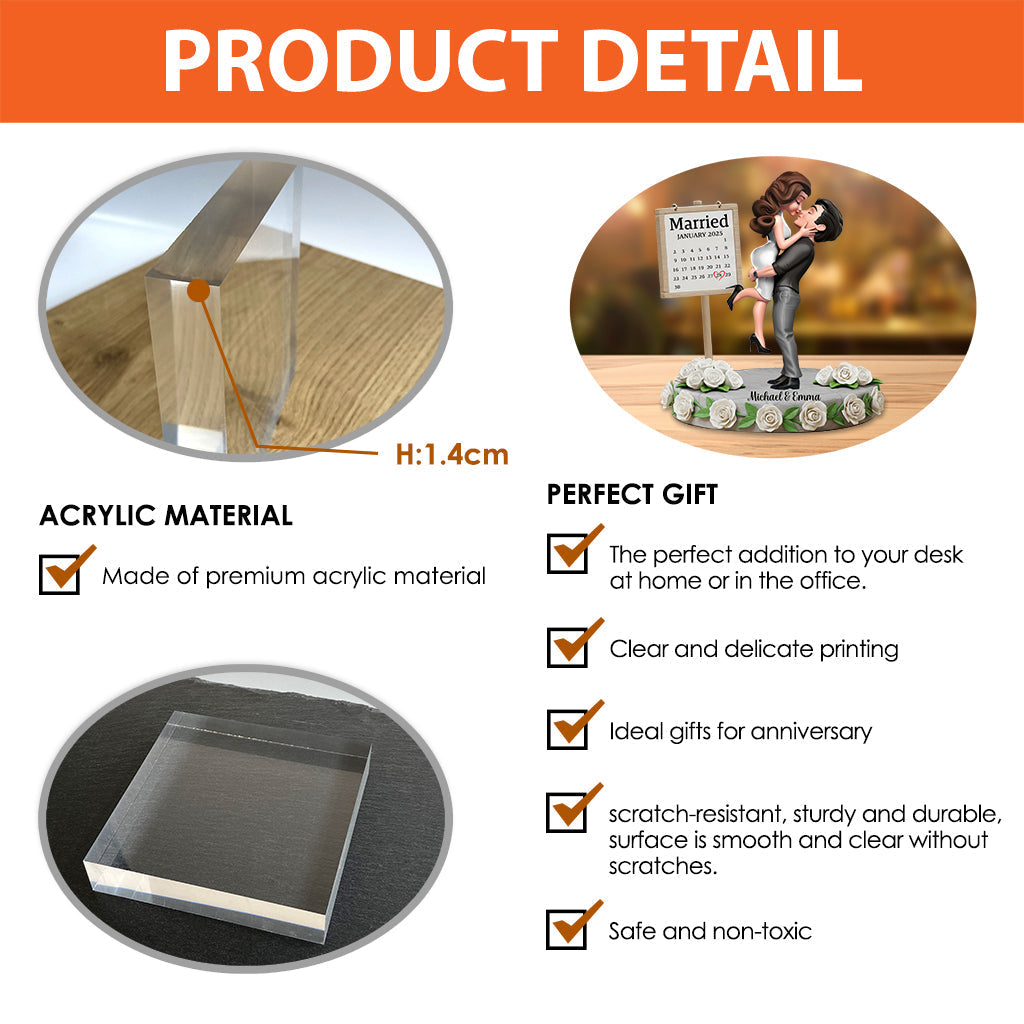 Happy Anniversary My Love- Personalized Custom Shaped Acrylic Plaque, Gifts For Couple