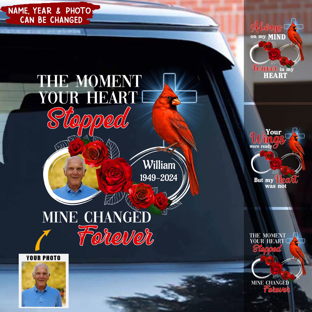The Moment Your Heart Stopped - Personalized Memorial Decal