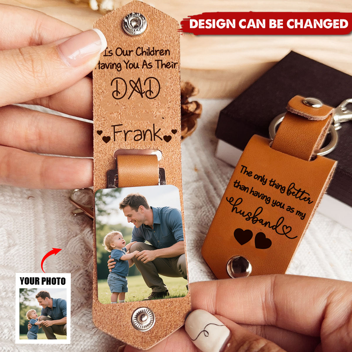 The Only Thing Better Than Having You As My Husband, Hearts, Personalized Leather Keychain, Gift For Husbands and Dads