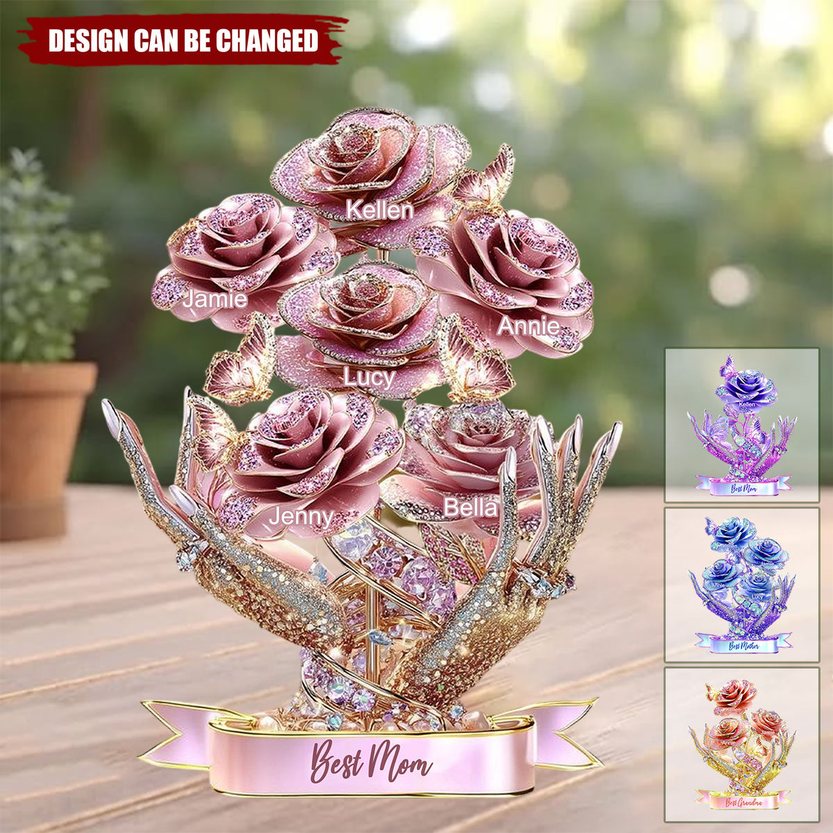 Beautiful Roses Gift For Mom, Grandma - Personalized Mother Custom Shaped Acrylic Plaque