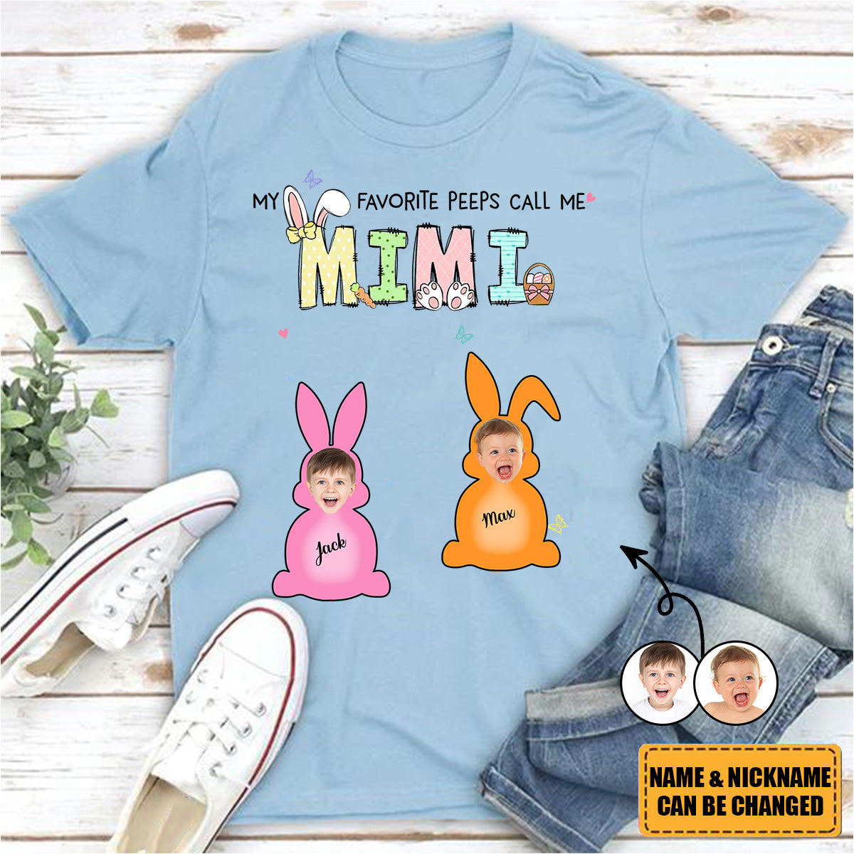Personalized Grandma Easter Favorite Photo Shirt