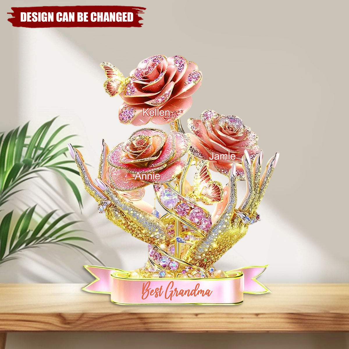 Beautiful Roses Gift For Mom, Grandma - Personalized Mother Custom Shaped Acrylic Plaque