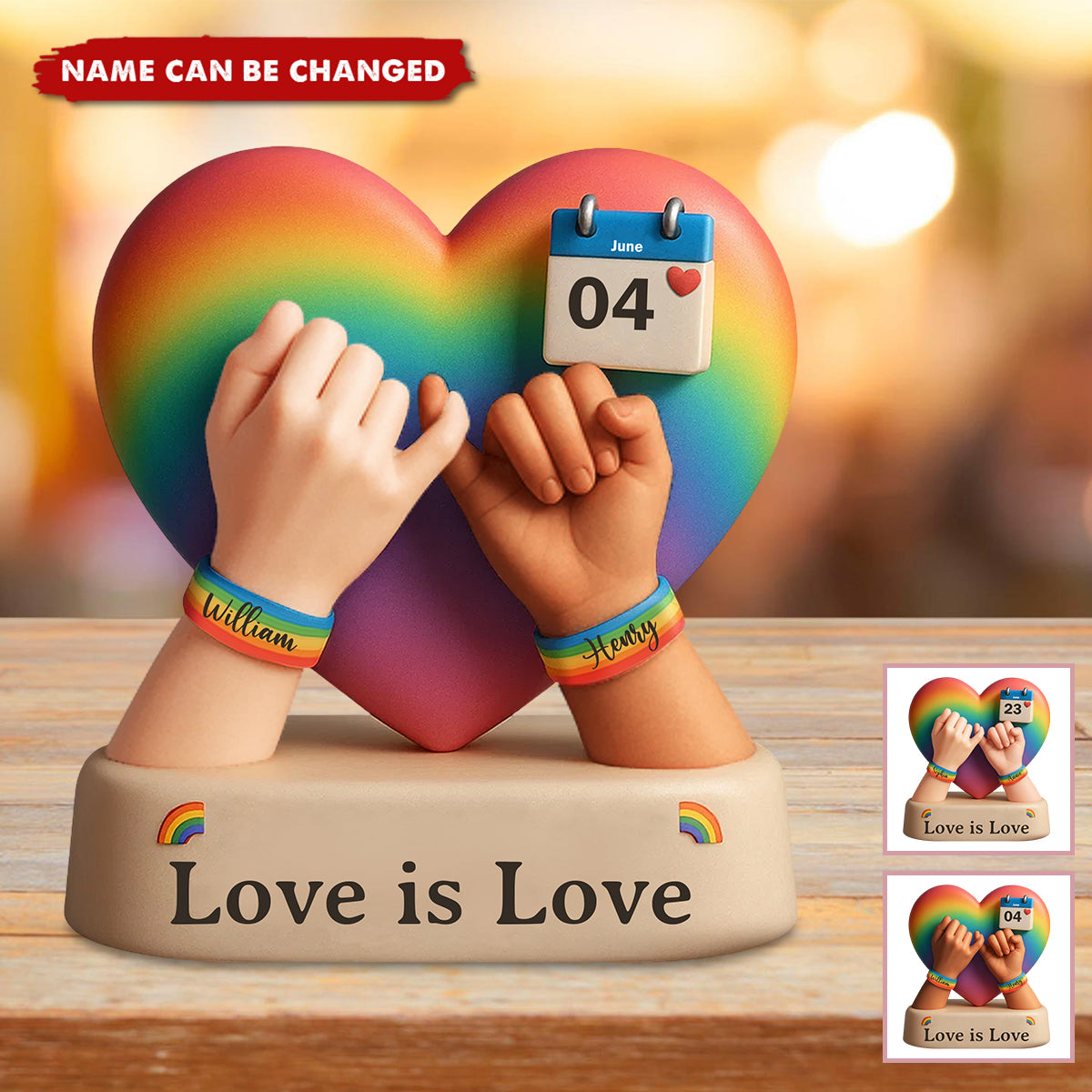Love Is Love - Personalized LGBT Support Custom Shaped Acrylic Plaque