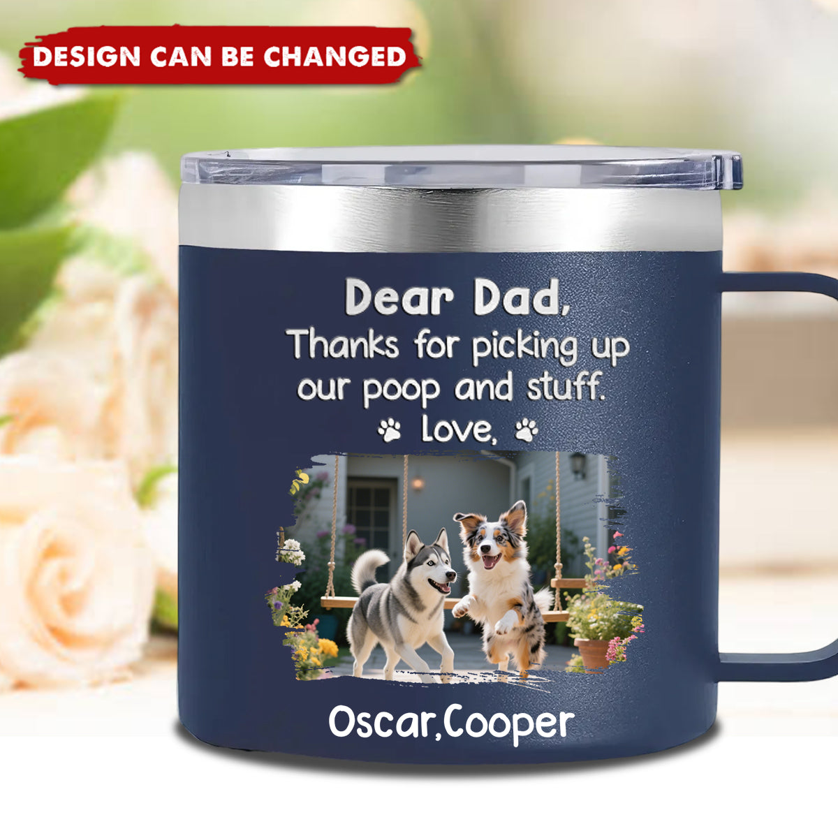 Custom Photo - Dog & Cat Personalized Custom Stainless Steel Tumbler With Handle - Gift For Pet Owners, Pet Lovers