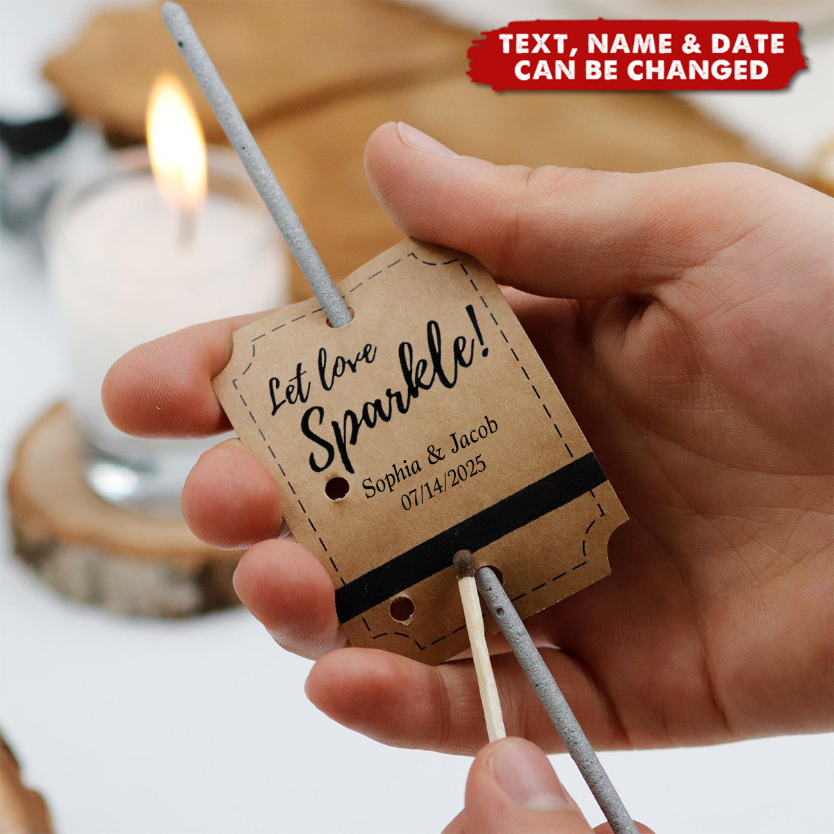 Personalised Rustic Sparkler Tags for Wedding Send-Offs | Party Gift