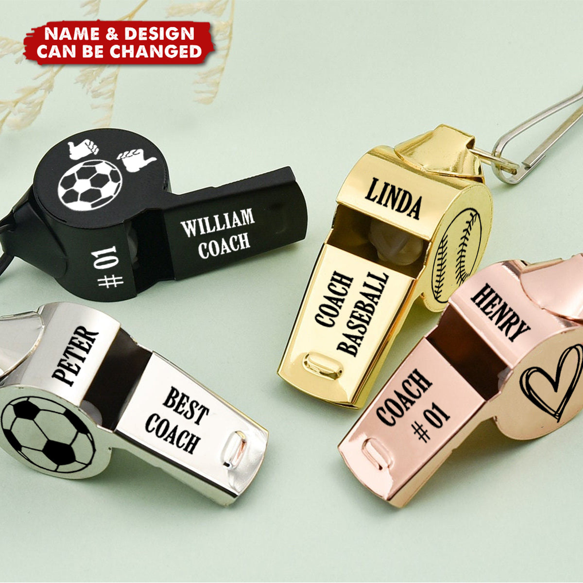 Personalized Whistle Gift For Coach , Custom Whistle Engraved Soccer Basketball Baseball Volleyball Teacher Appreciation