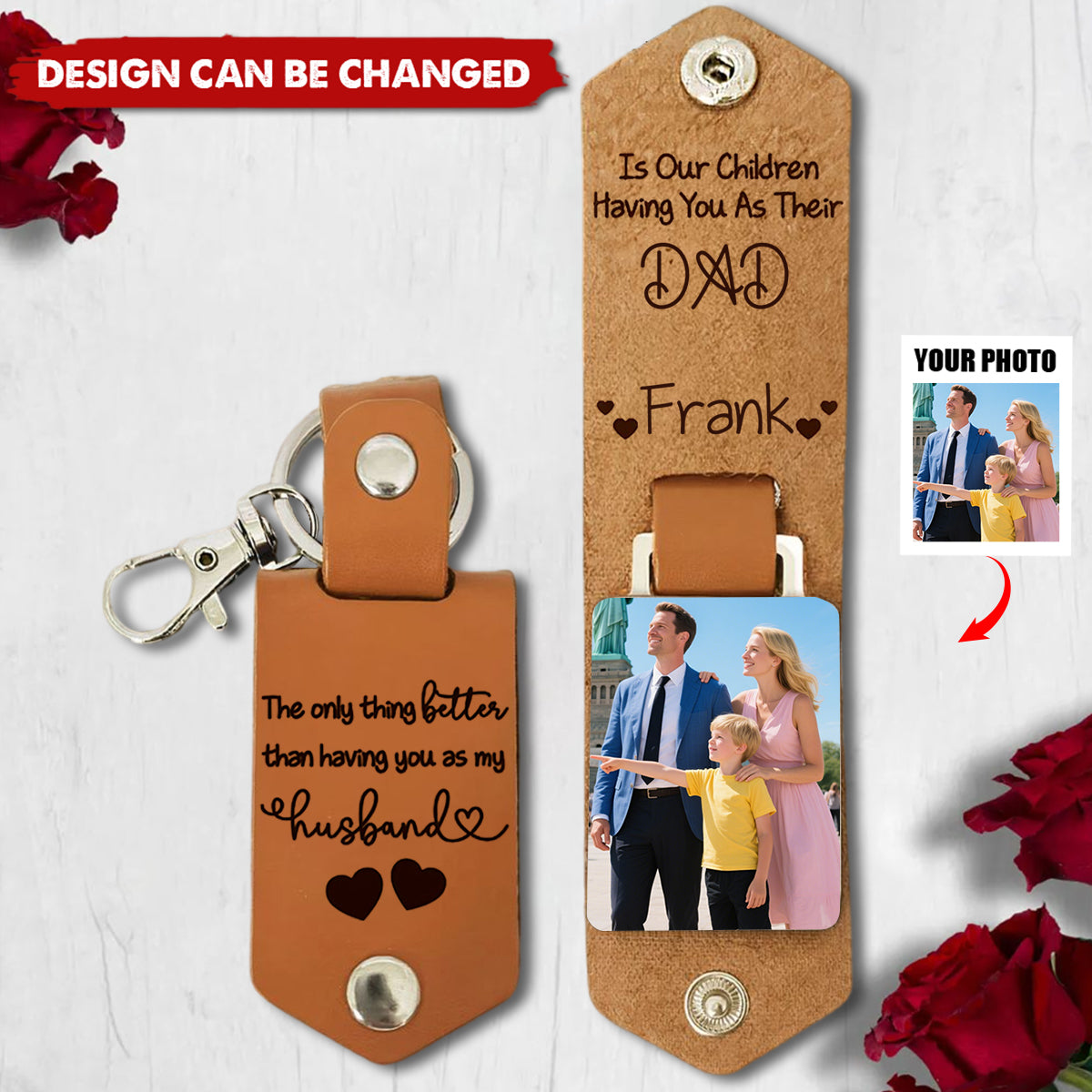 The Only Thing Better Than Having You As My Husband, Hearts, Personalized Leather Keychain, Gift For Husbands and Dads