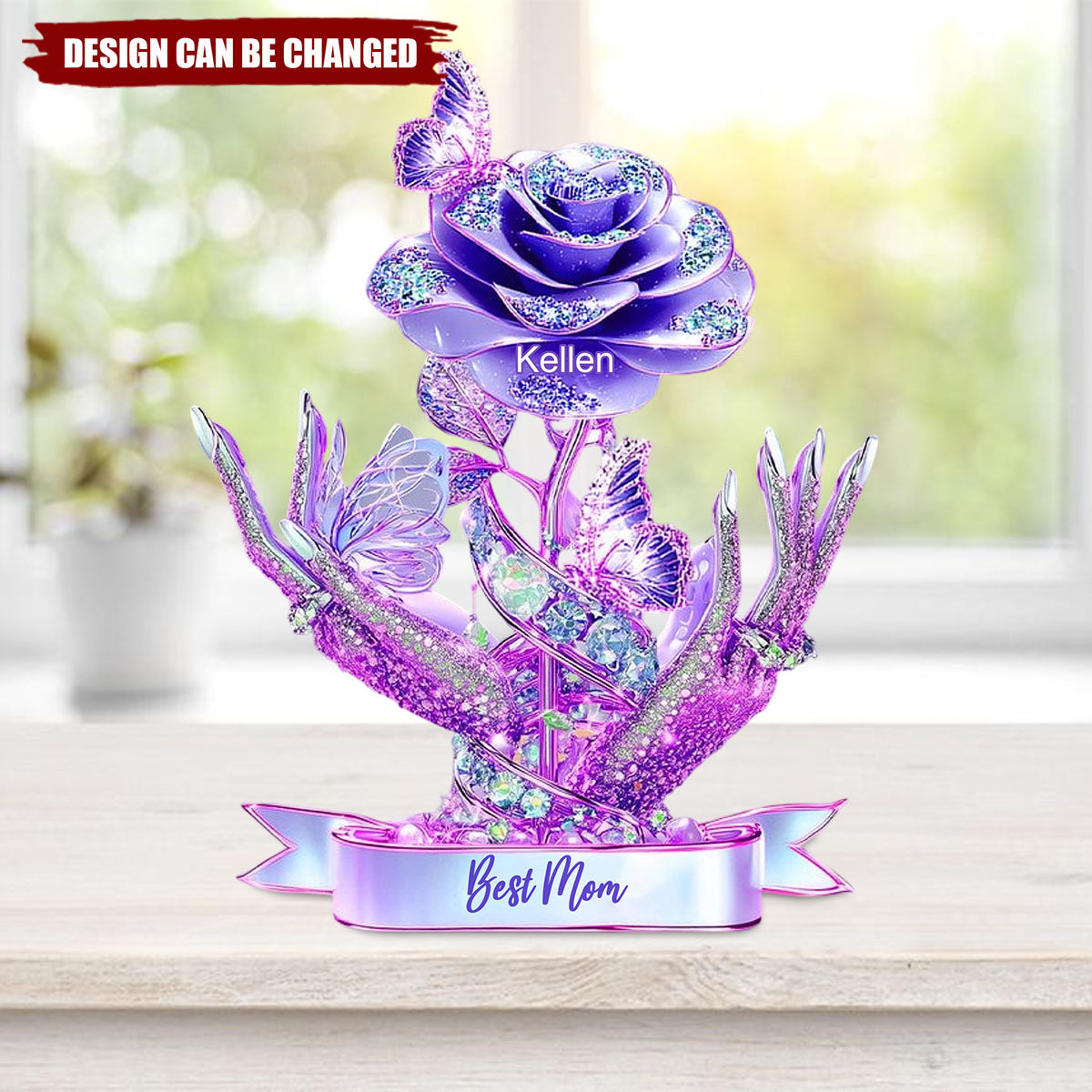 Beautiful Roses Gift For Mom, Grandma - Personalized Mother Custom Shaped Acrylic Plaque