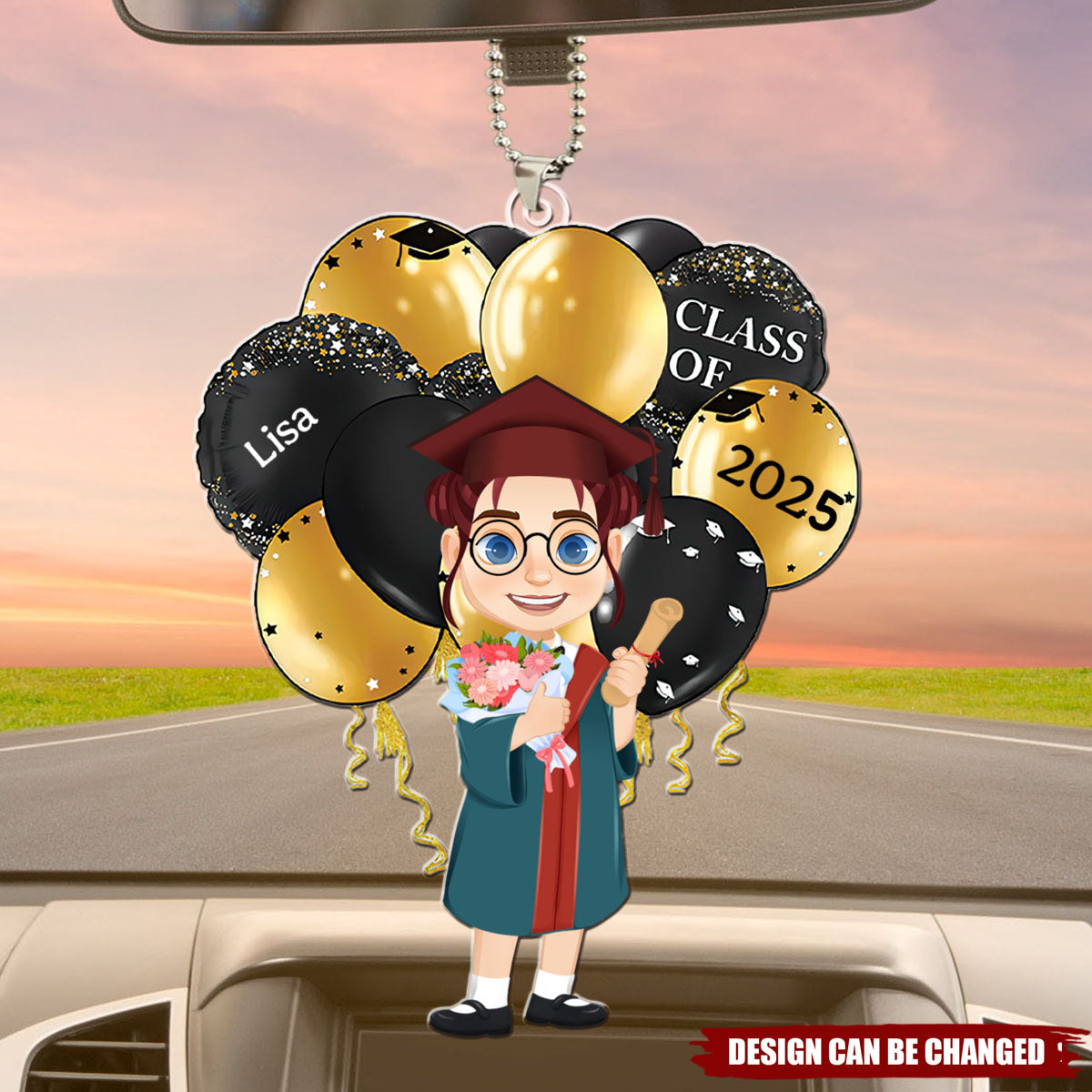 Graduation Celebration Balloons Cute Flat Art - Personalized Acrylic Ornament