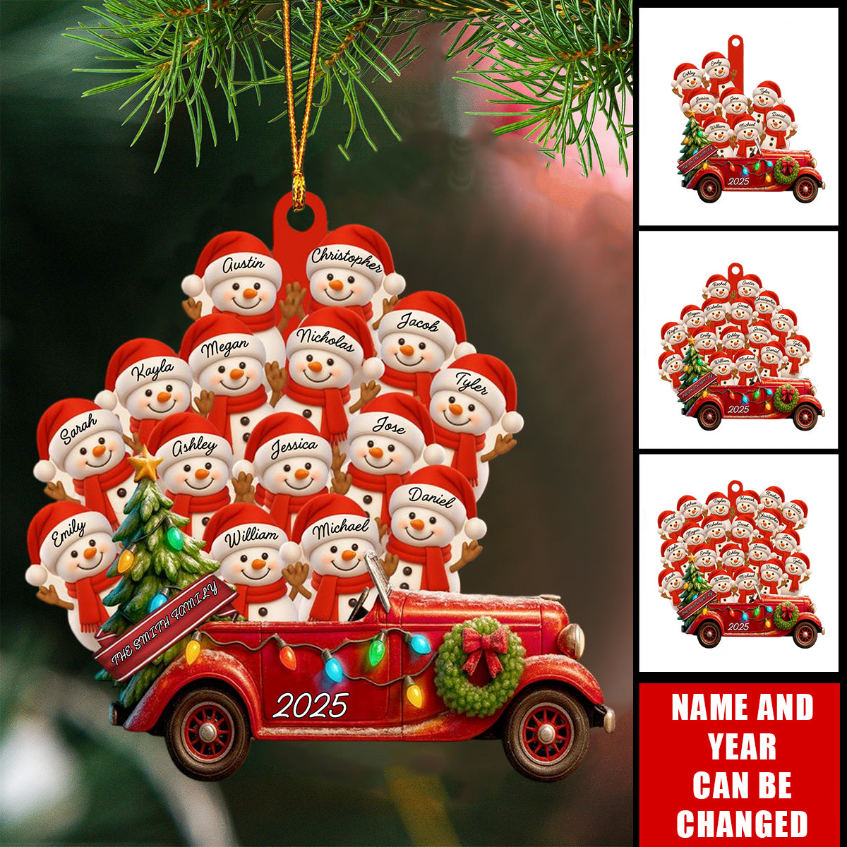 Joyful Christmas Decorations - Personalized Wooden Ornament