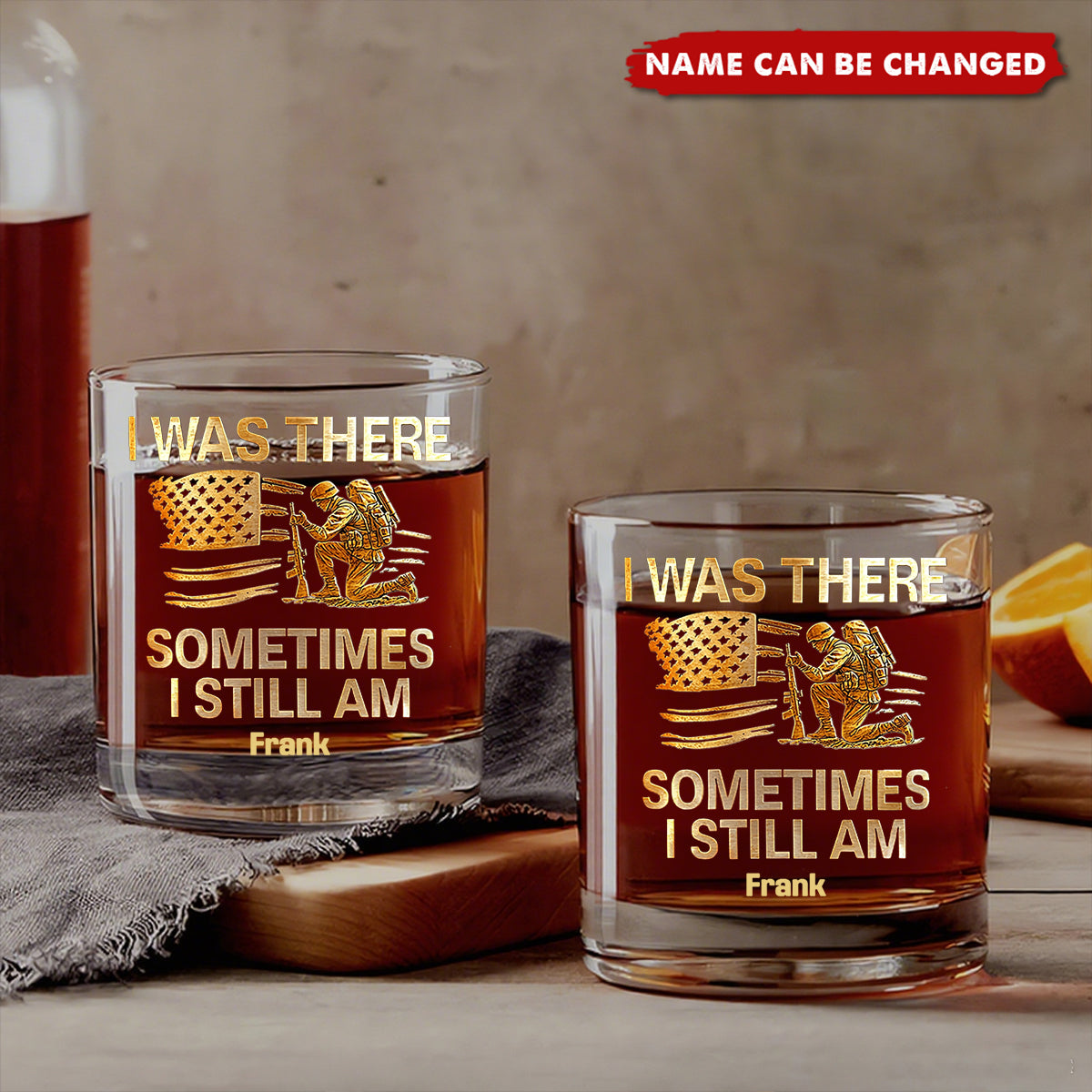 Proud Veteran - Personalized Veteran Whiskey Glass