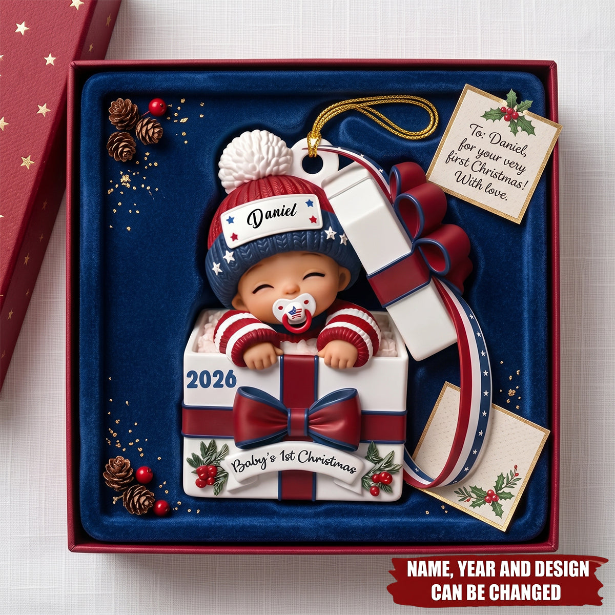 First Christmas With 250 - Personalized 1-Layer Acrylic Ornament
