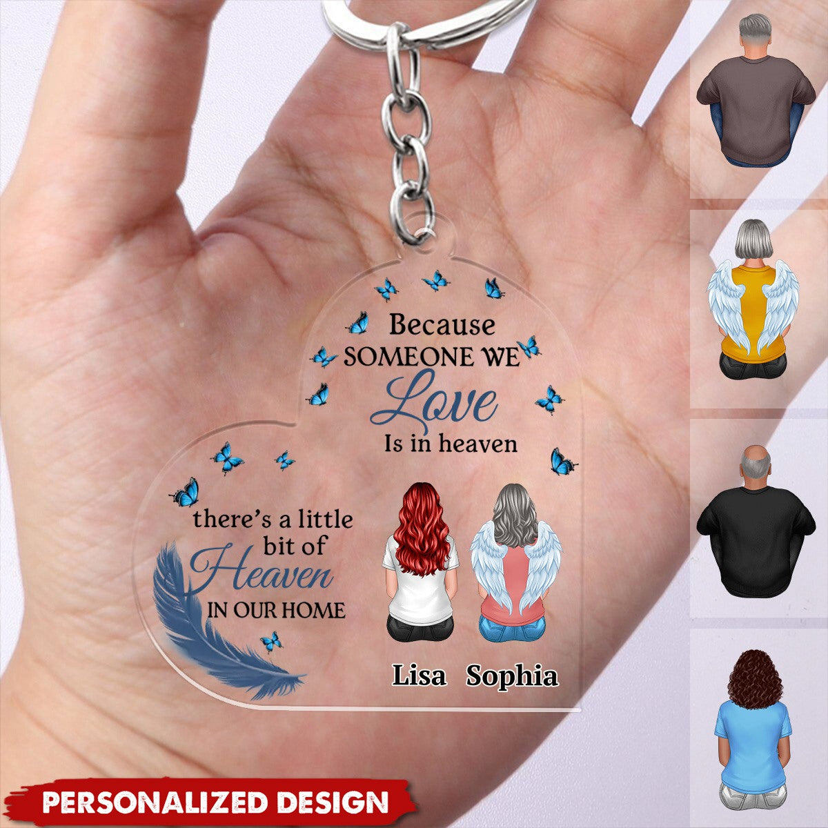 Those We Love Don't Go Away They Walk Beside Us Every Day - Personalized Acrylic Keychain