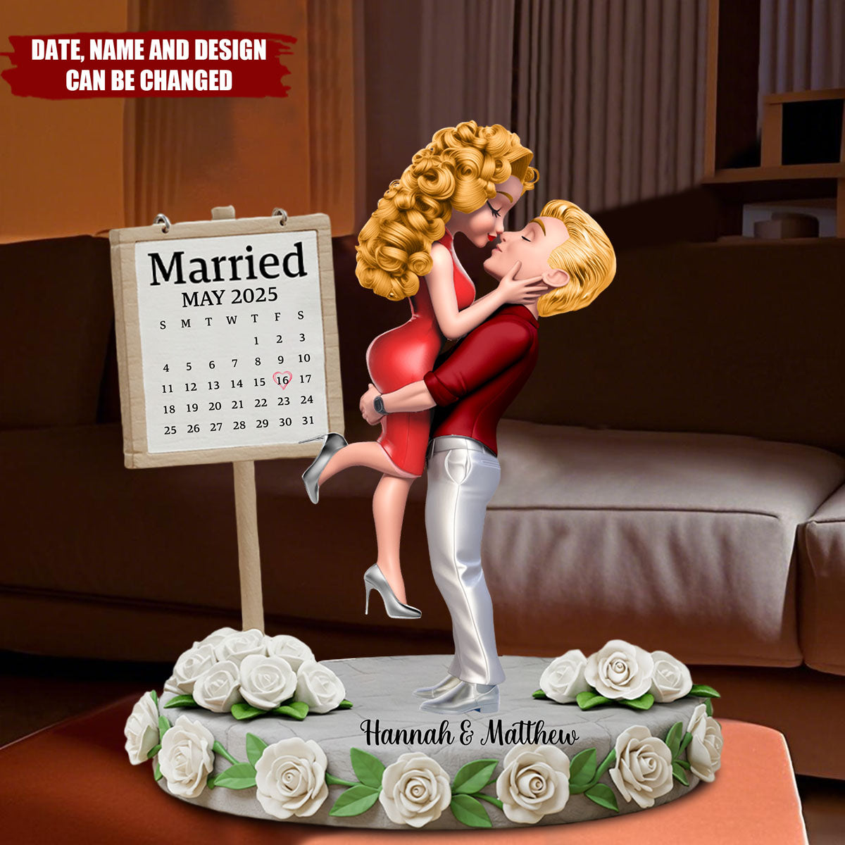 Happy Anniversary My Love- Personalized Custom Shaped Acrylic Plaque, Gifts For Couple