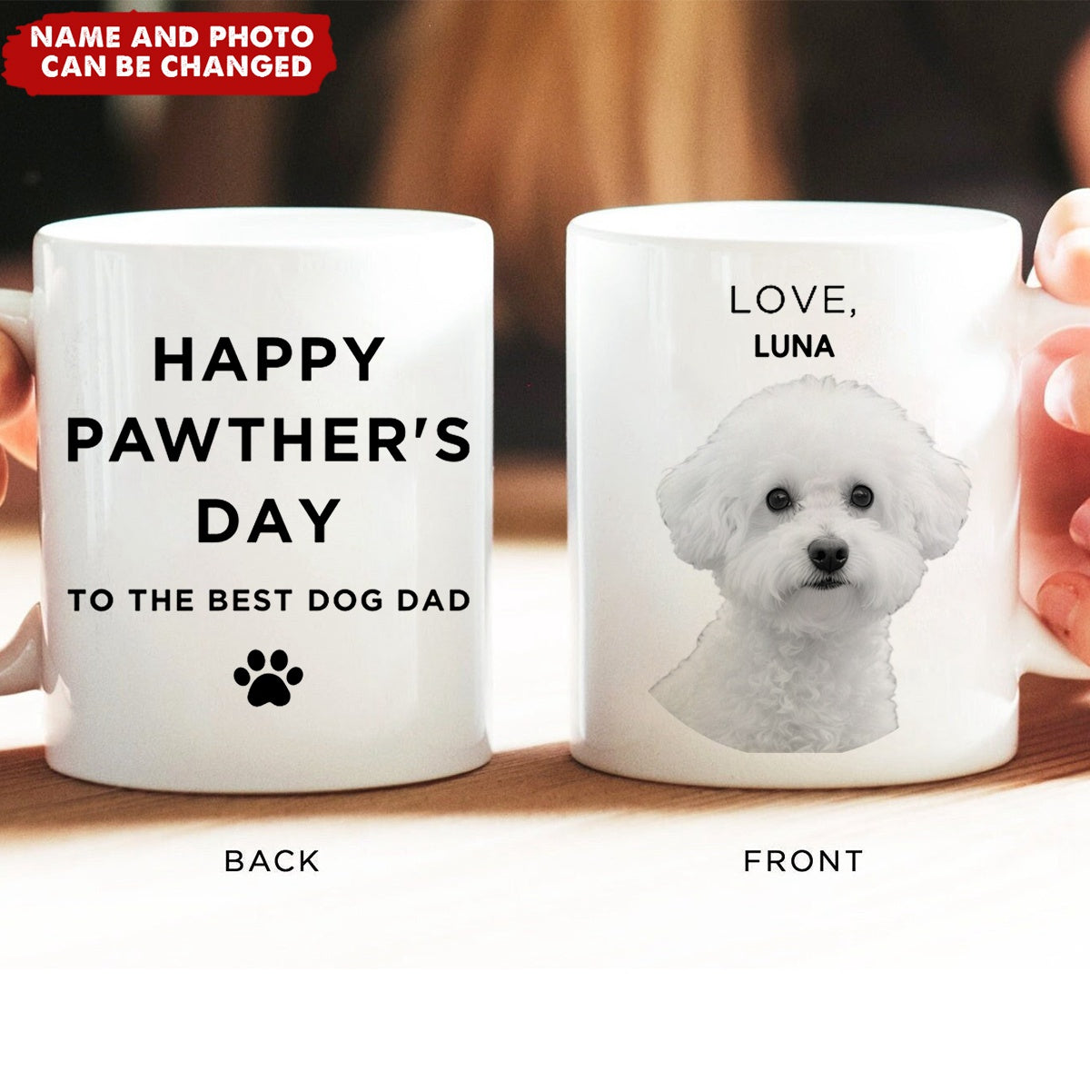 Father's Day Dog Dad Mug - Personalized Custom Mug - Gift For Cat Lovers, Best Fur Dad Gift
