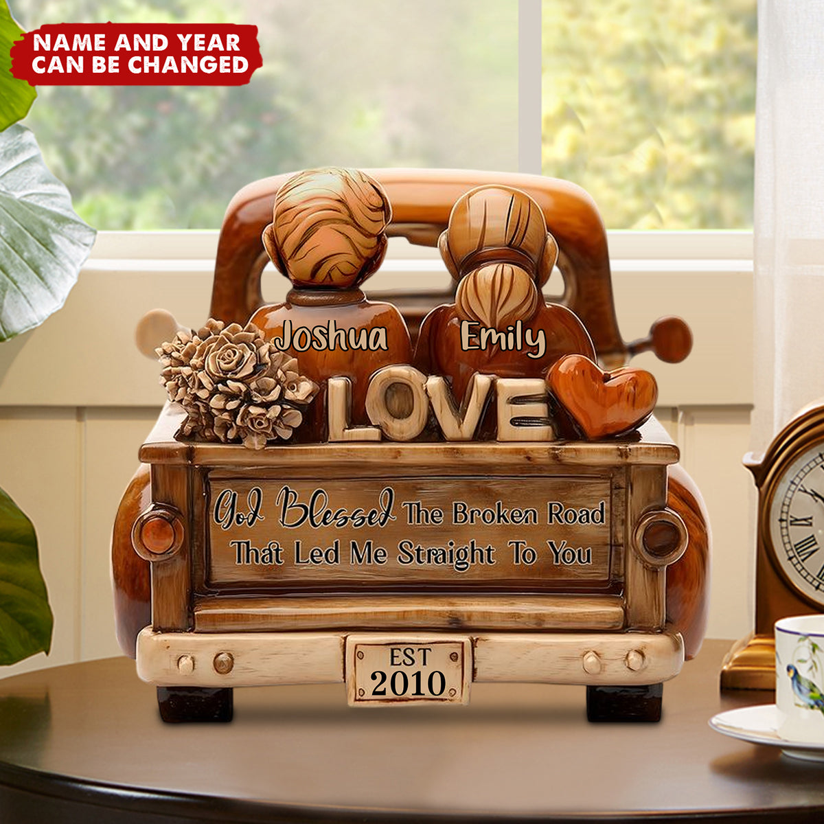 God Blessed The Broken Road That Led Me Straight to You - Personalized Wooden Plaque