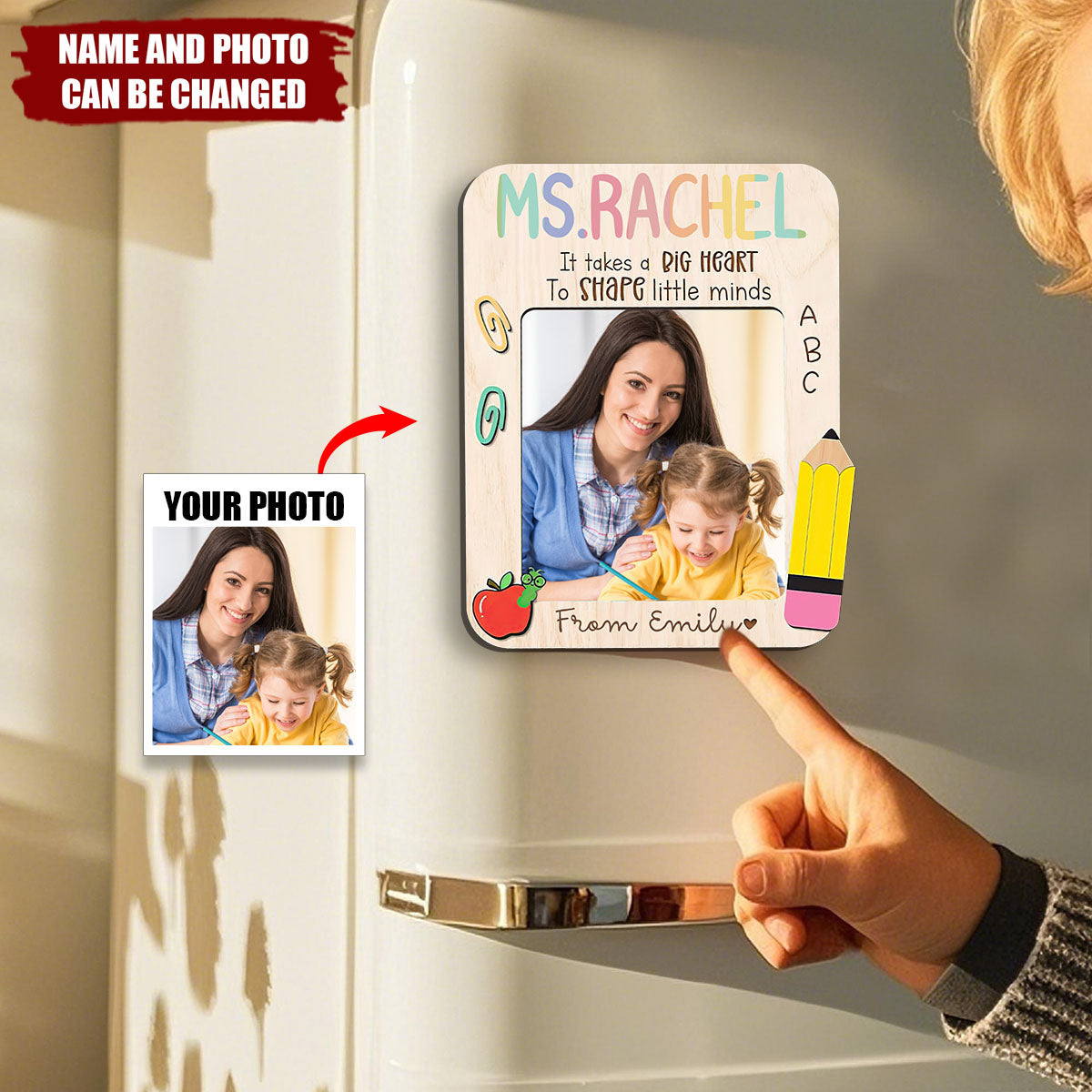 Personalized Teacher Name Fridge Magnet - Back To School Gift