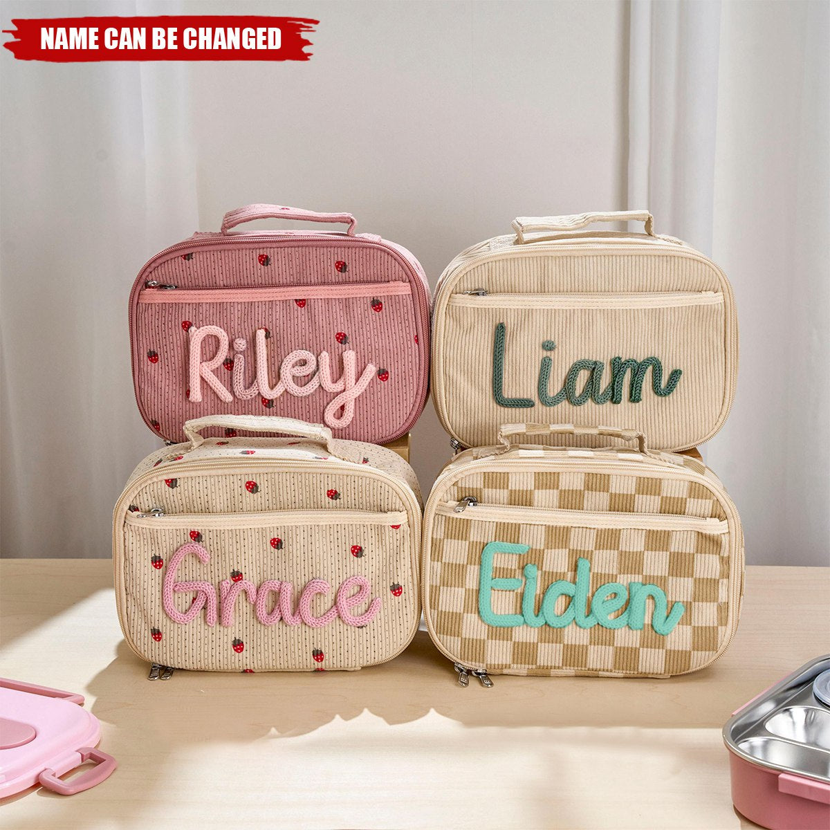 Custom Handmade Lunch Box Bag, Back to School, Kid Lunch Box Bag