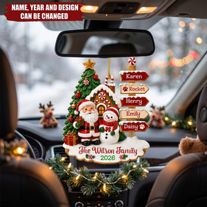 Family Signpost Christmas Custom Name - Personalized 1-Layer Acrylic Ornament