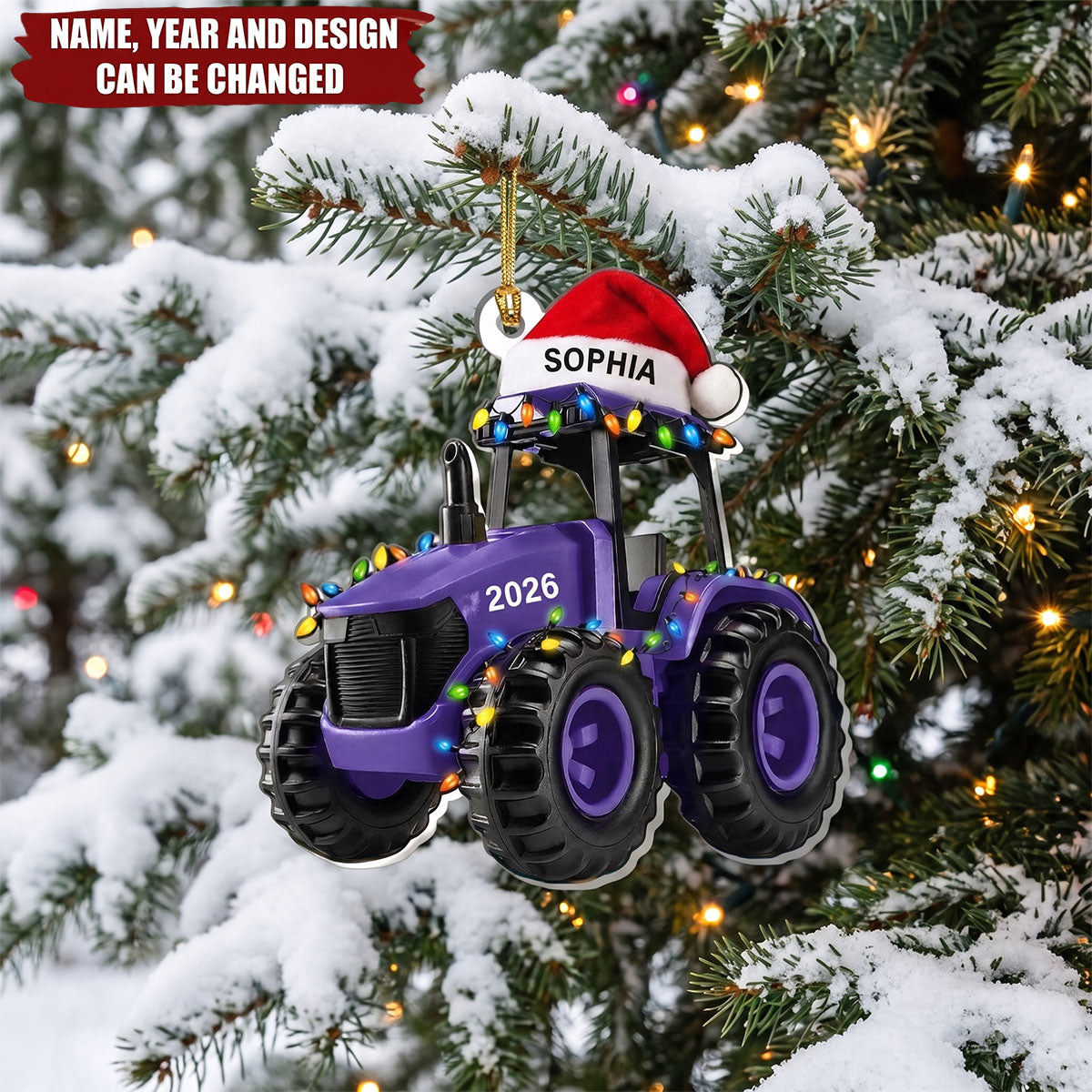Custom Photo Tractor Farmer - Personalized Acrylic Ornament