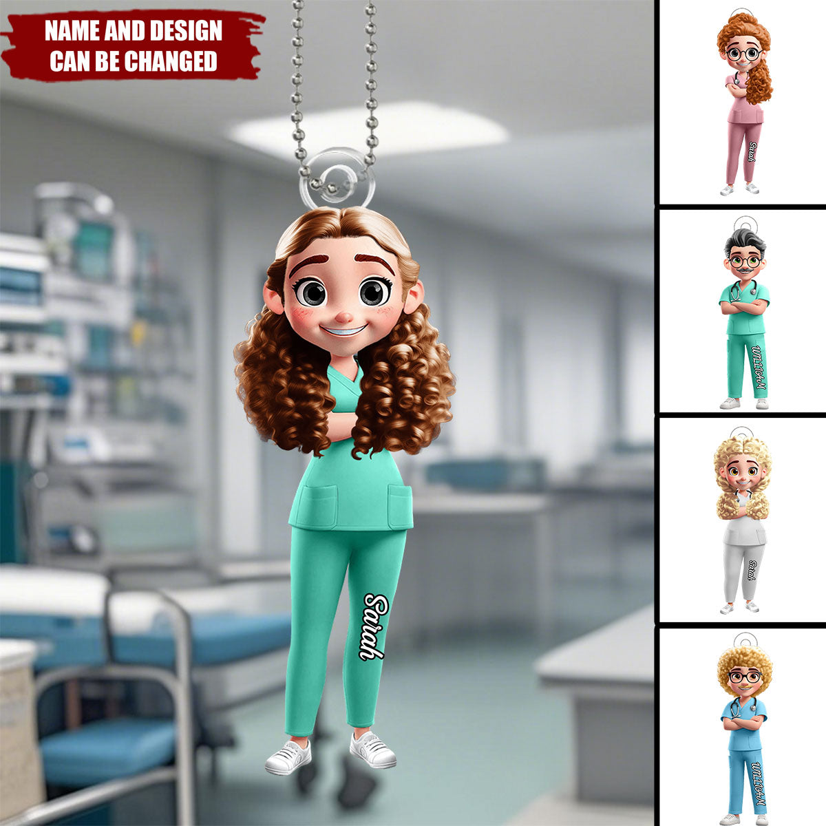 3D Effect Nurse Nutrition Facts  - Personalized Acrylic Ornament, Car Hanger,  Gift For Nurses