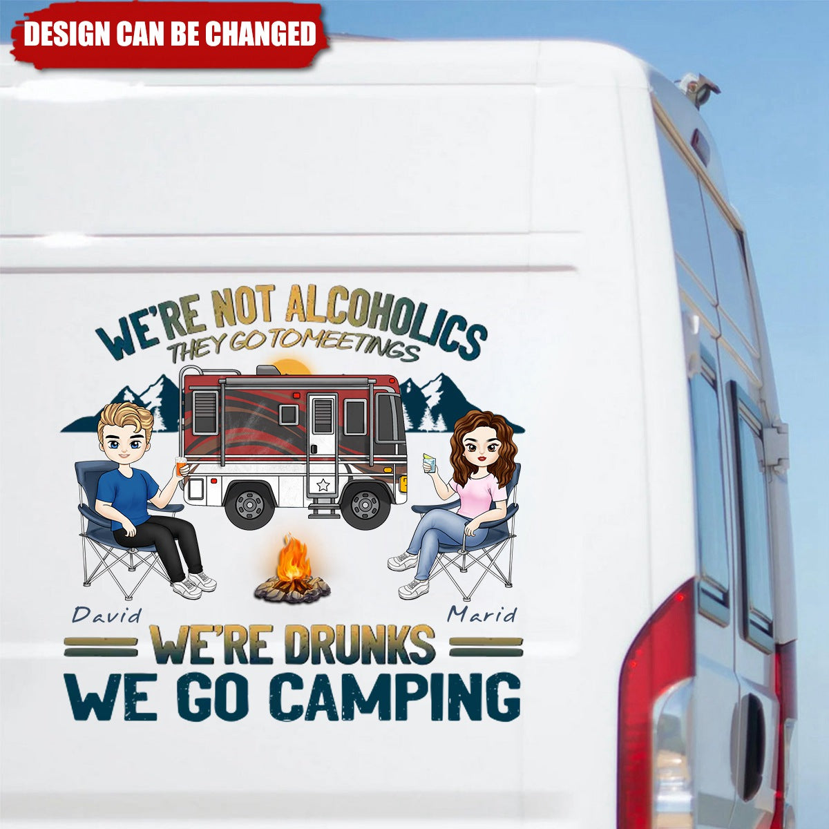 We’re Drunks We Go Camping - Personalized Decal, Camping Gift, Camping Decor