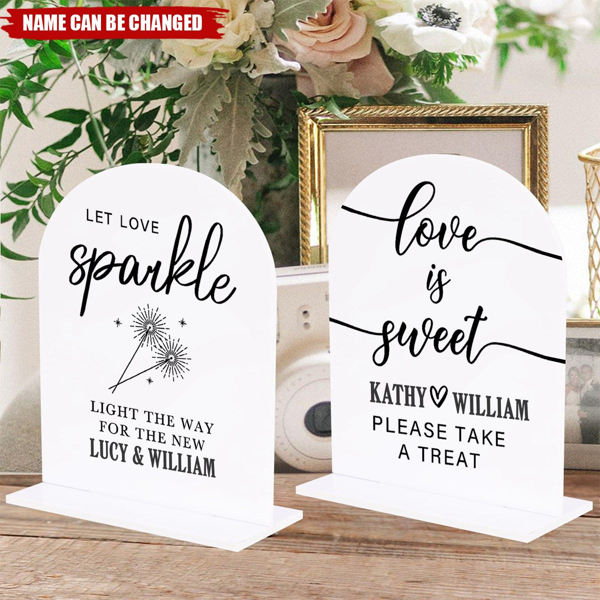 Acrylic Wedding Sign - Wedding Signs for Ceremony, Let Love Sparkle Sign for Wedding
