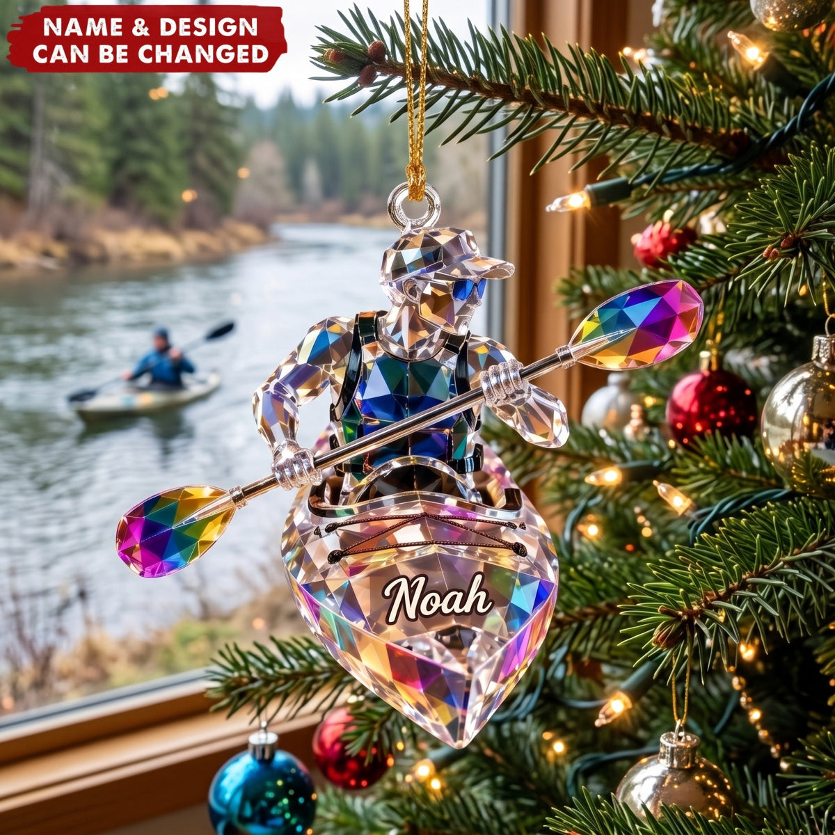 Kayak Life – Personalized Acrylic Custom Shape Ornament