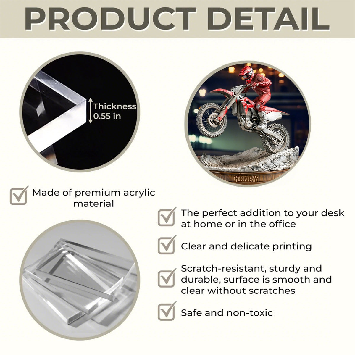 Ride Or Die - Personalized Dirt Bike Custom Shaped Acrylic Plaque